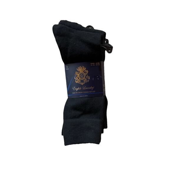 English Laundry Mens Dress Socks Black Size 6- 12 5 Pairs - Picture 1 of 4